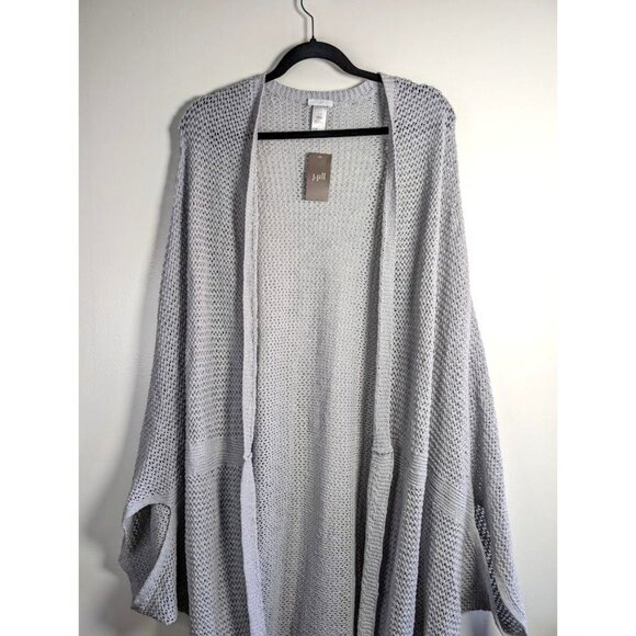 J Jill Batwing Cardigan XL - 3X Open Front Stretchy Lightweight Lagenlook Boho - Picture 3 of 9